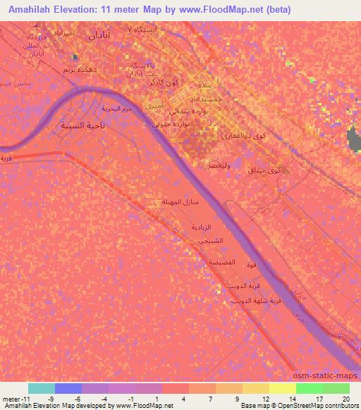 Amahilah,Iraq Elevation Map