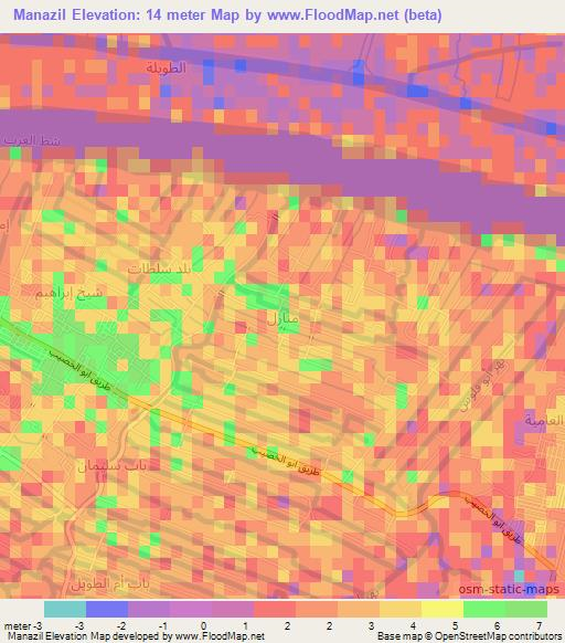 Manazil,Iraq Elevation Map