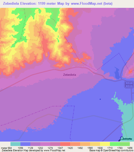 Zebediela,South Africa Elevation Map