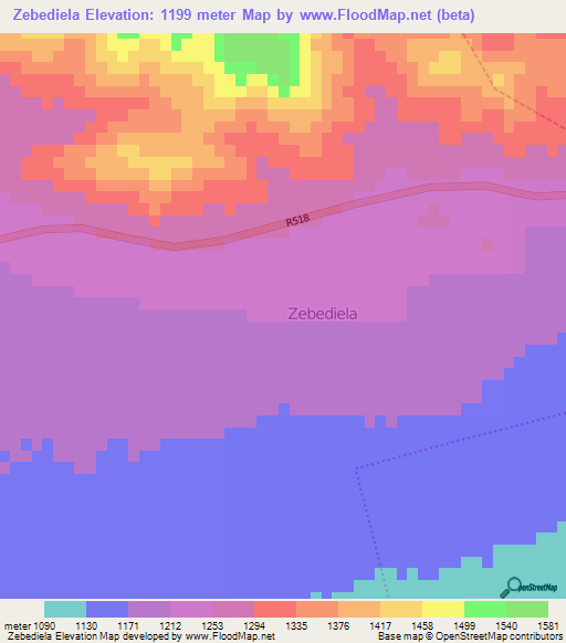 Zebediela,South Africa Elevation Map