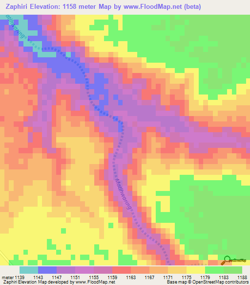 Zaphiri,South Africa Elevation Map