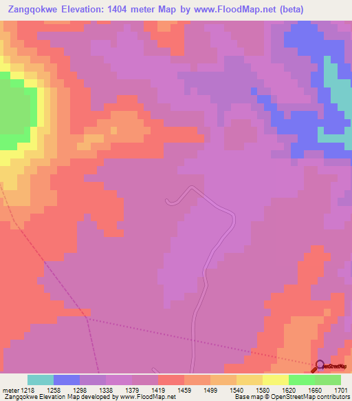 Zangqokwe,South Africa Elevation Map