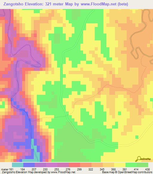 Zangotsho,South Africa Elevation Map