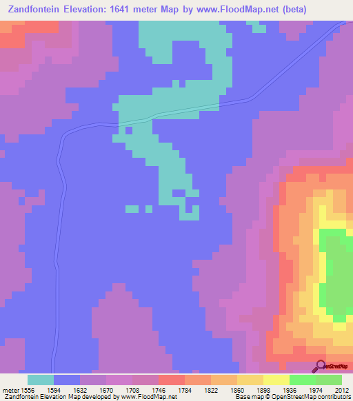 Zandfontein,South Africa Elevation Map