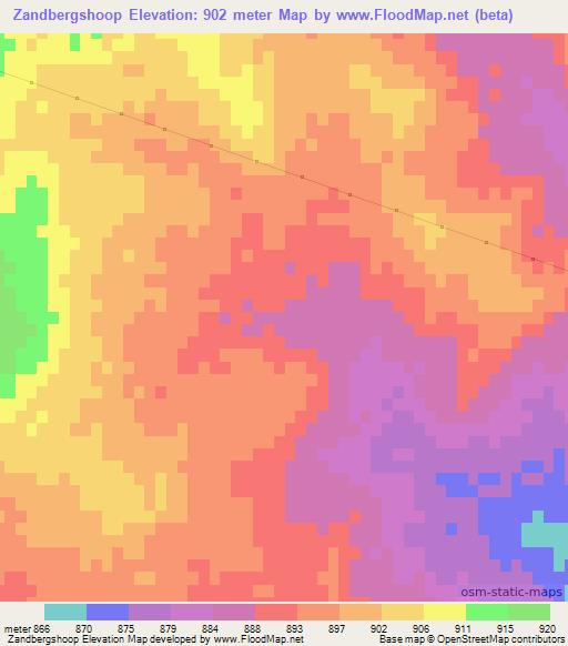 Zandbergshoop,South Africa Elevation Map