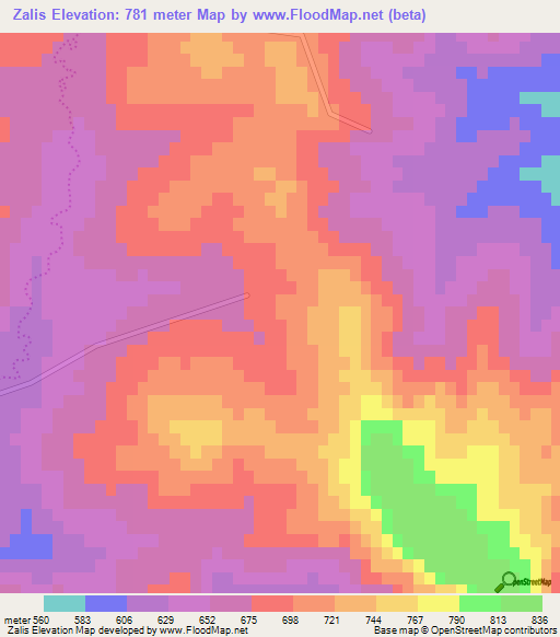 Zalis,South Africa Elevation Map