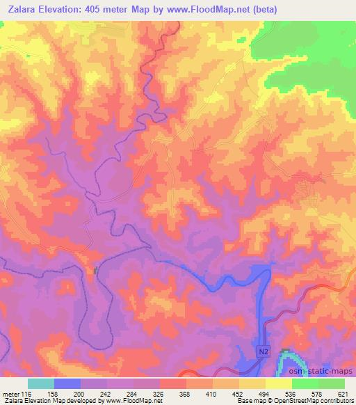 Zalara,South Africa Elevation Map