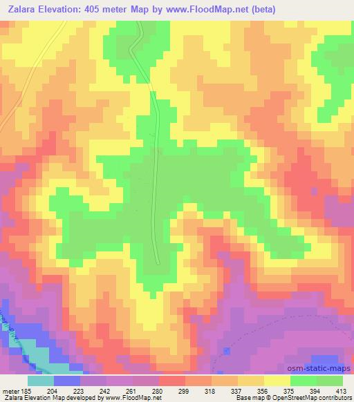 Zalara,South Africa Elevation Map