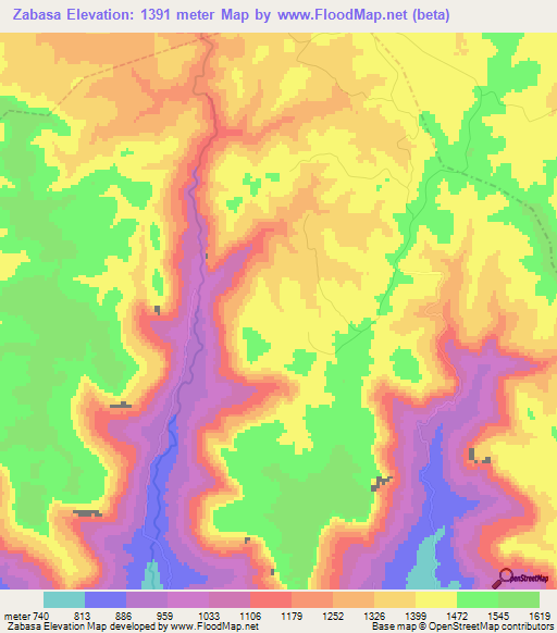 Zabasa,South Africa Elevation Map