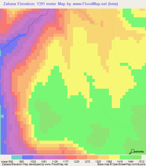 Zabasa,South Africa Elevation Map