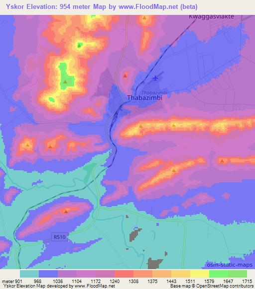 Yskor,South Africa Elevation Map