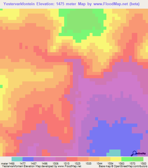 Yestervarkfontein,South Africa Elevation Map