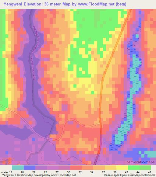 Yengweni,South Africa Elevation Map