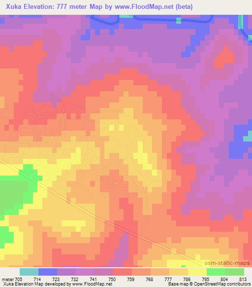 Xuka,South Africa Elevation Map