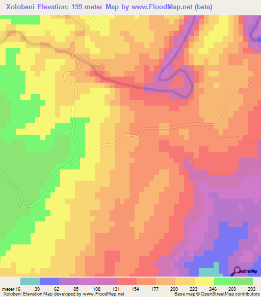 Xolobeni,South Africa Elevation Map