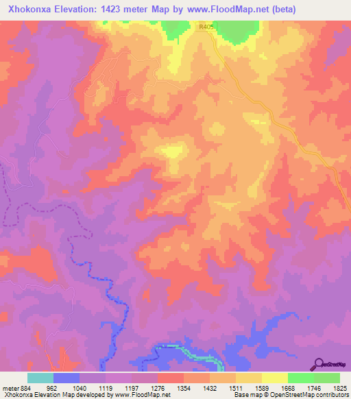 Xhokonxa,South Africa Elevation Map