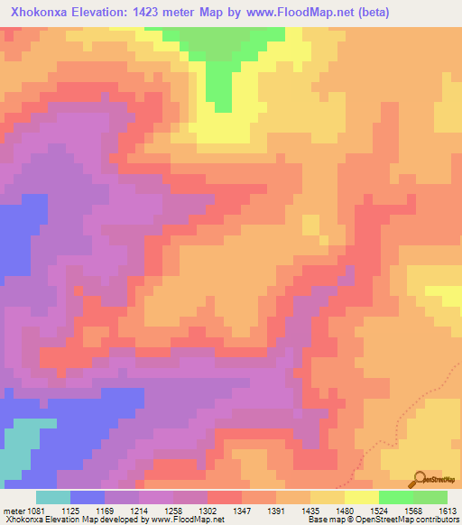 Xhokonxa,South Africa Elevation Map