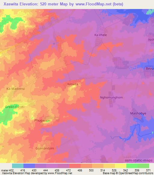 Xaswita,South Africa Elevation Map