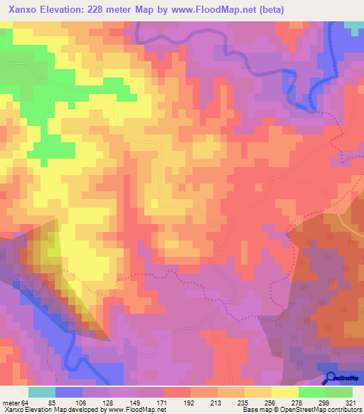 Xanxo,South Africa Elevation Map