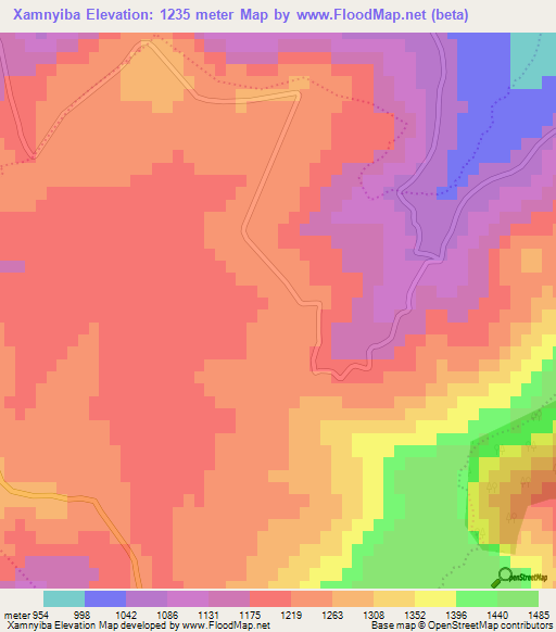 Xamnyiba,South Africa Elevation Map