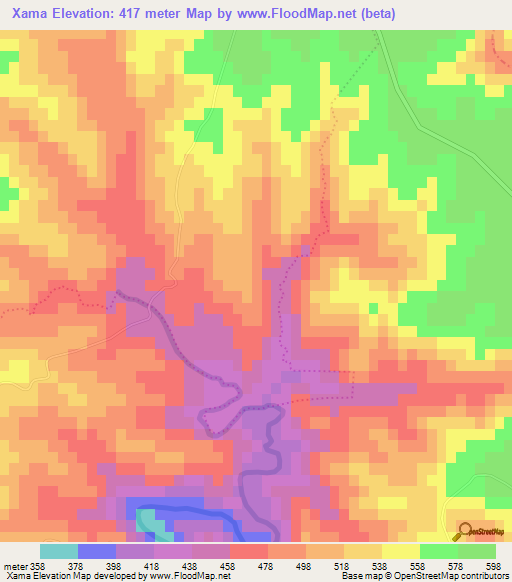 Xama,South Africa Elevation Map