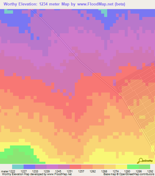 Worthy,South Africa Elevation Map