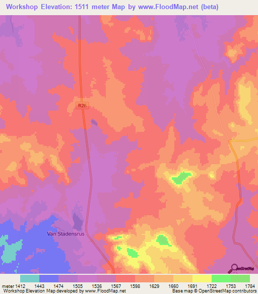 Workshop,South Africa Elevation Map