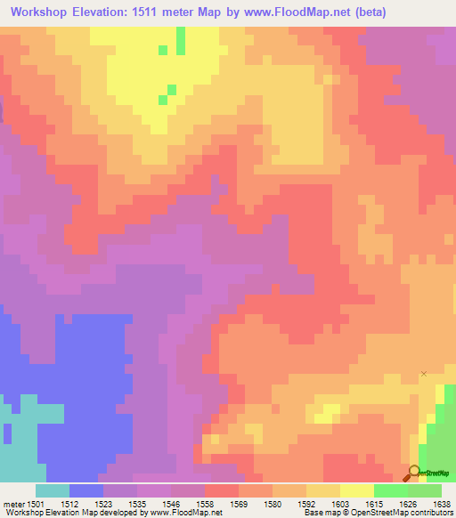 Workshop,South Africa Elevation Map