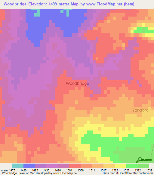 Woodbridge,South Africa Elevation Map