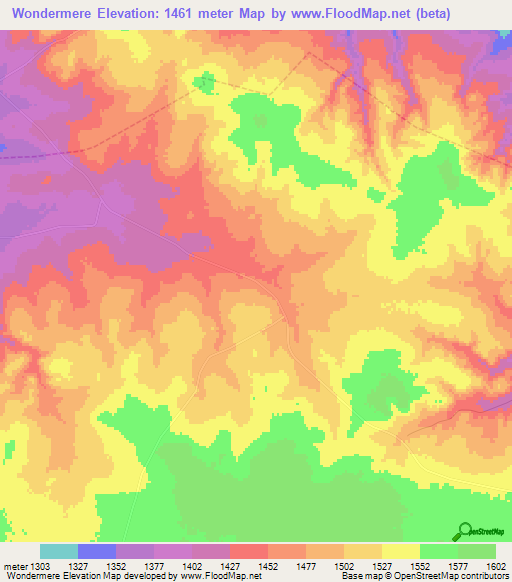 Wondermere,South Africa Elevation Map