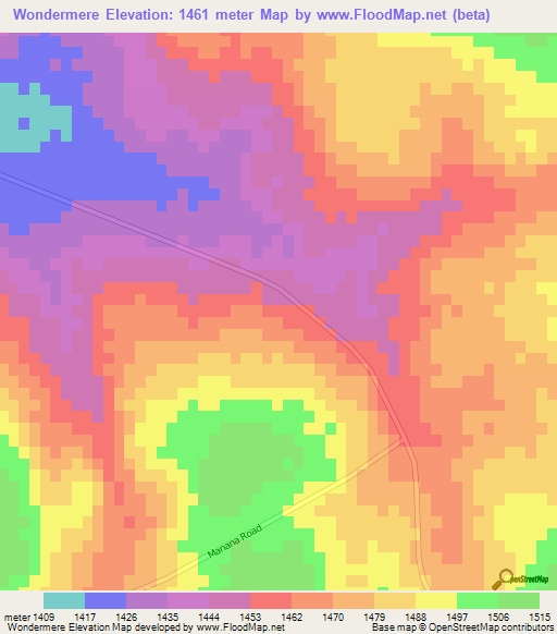 Wondermere,South Africa Elevation Map