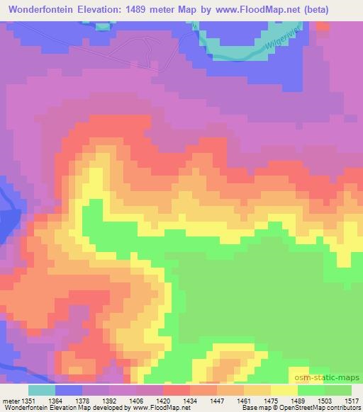 Wonderfontein,South Africa Elevation Map