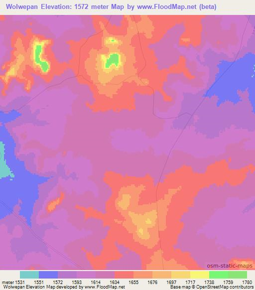 Wolwepan,South Africa Elevation Map