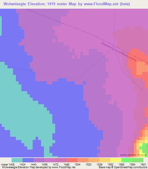 Wolweleegte,South Africa Elevation Map