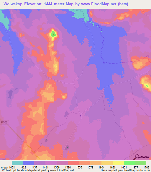 Wolwekop,South Africa Elevation Map