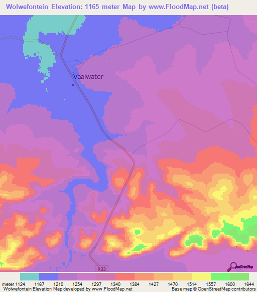 Wolwefontein,South Africa Elevation Map