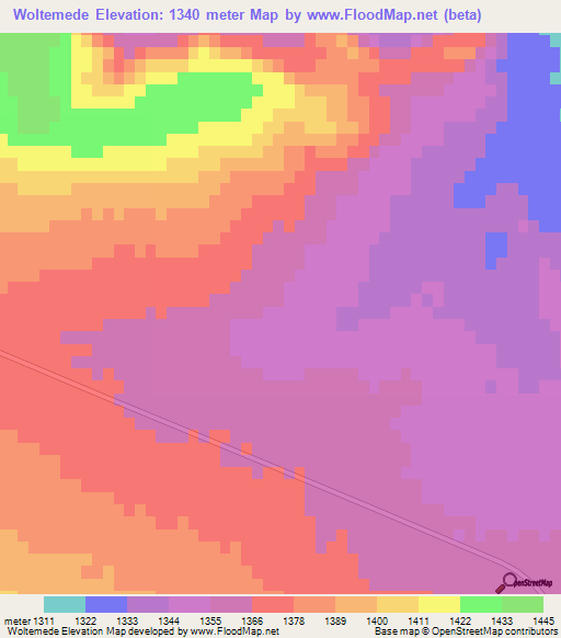 Woltemede,South Africa Elevation Map