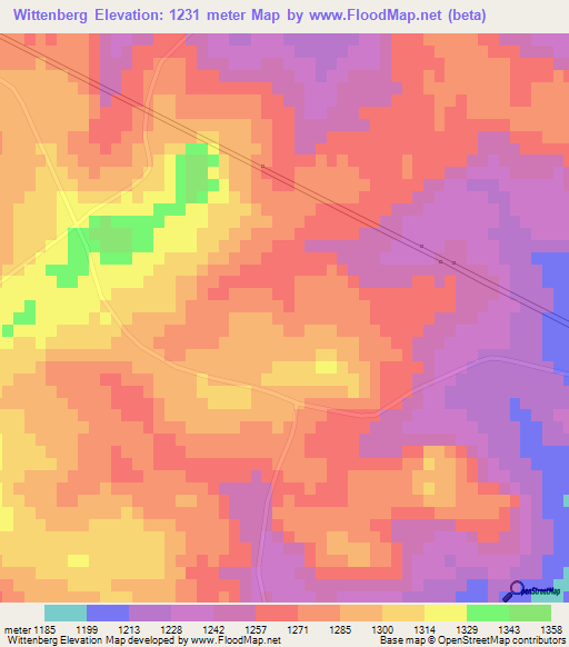 Wittenberg,South Africa Elevation Map