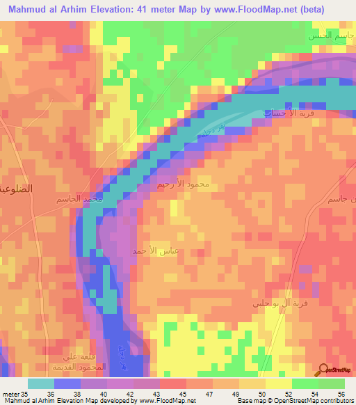 Mahmud al Arhim,Iraq Elevation Map