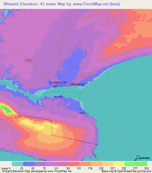 Witsand,South Africa Elevation Map