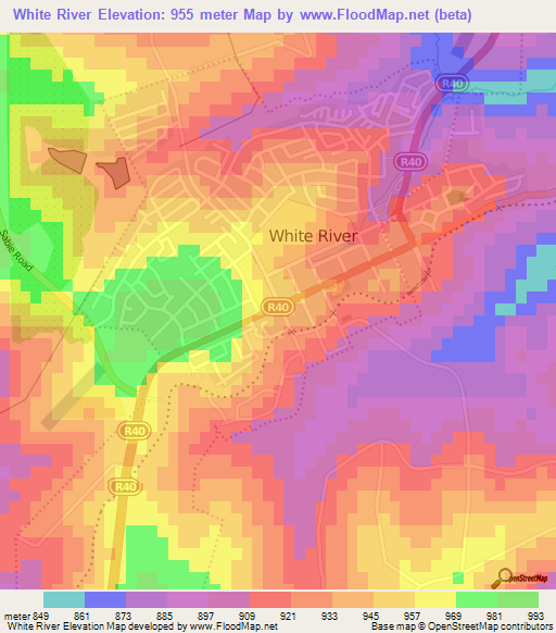 White River,South Africa Elevation Map