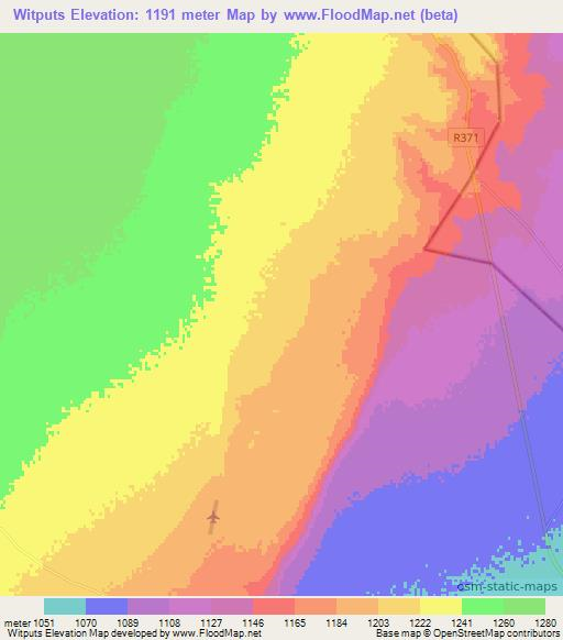 Witputs,South Africa Elevation Map