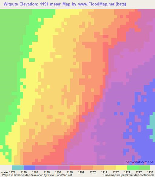 Witputs,South Africa Elevation Map