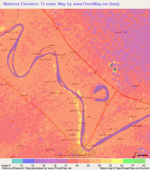 Mahmud,Iraq Elevation Map