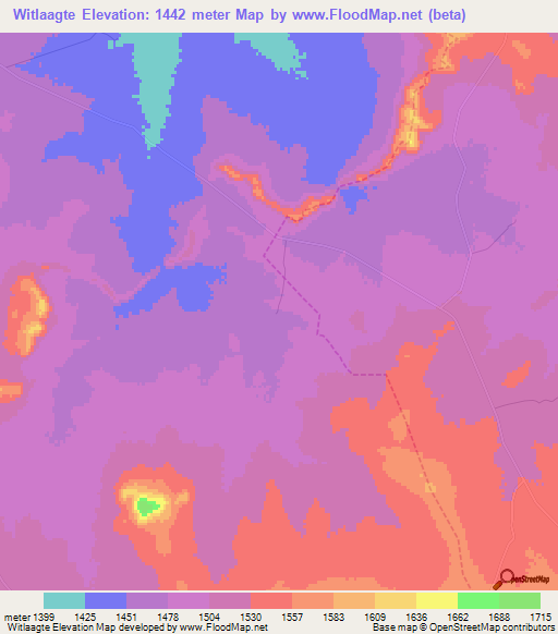 Witlaagte,South Africa Elevation Map