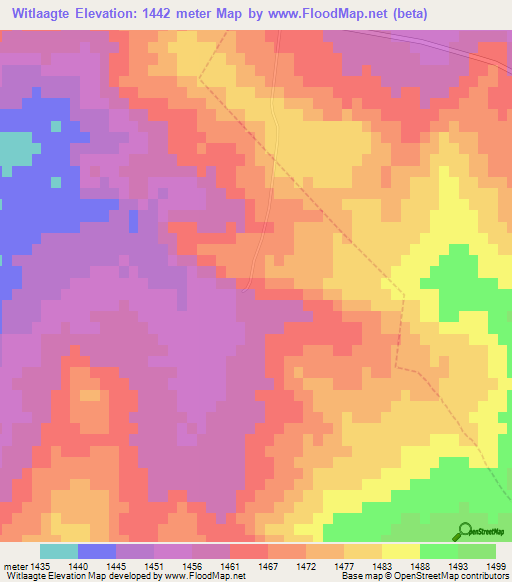 Witlaagte,South Africa Elevation Map