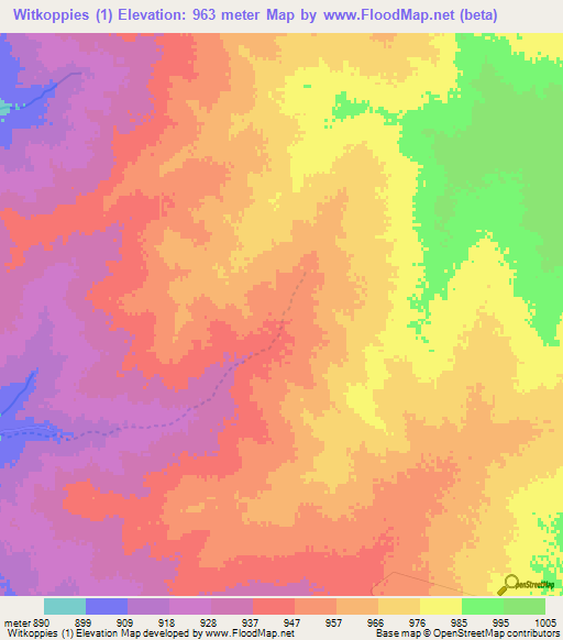 Witkoppies (1),South Africa Elevation Map