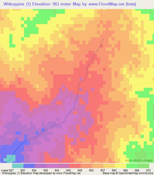 Witkoppies (1),South Africa Elevation Map