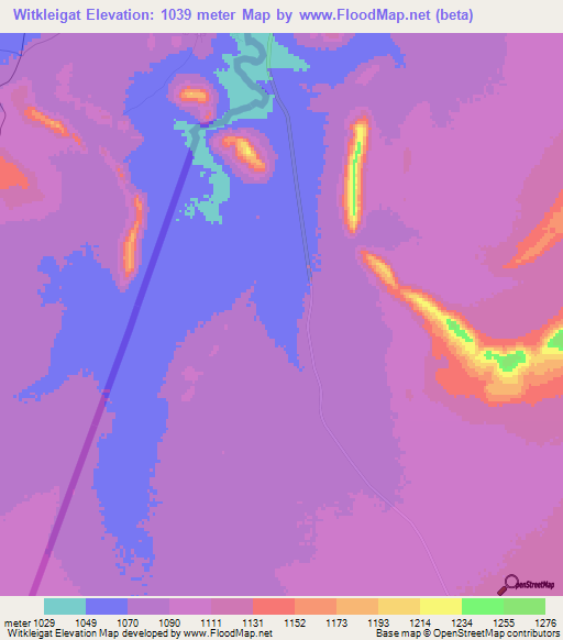 Witkleigat,South Africa Elevation Map