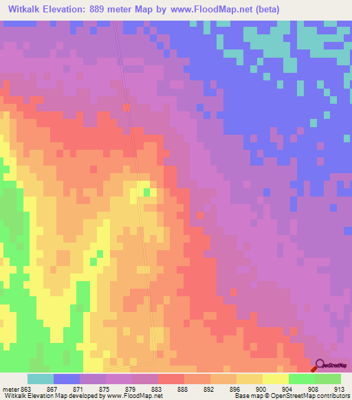 Witkalk,South Africa Elevation Map